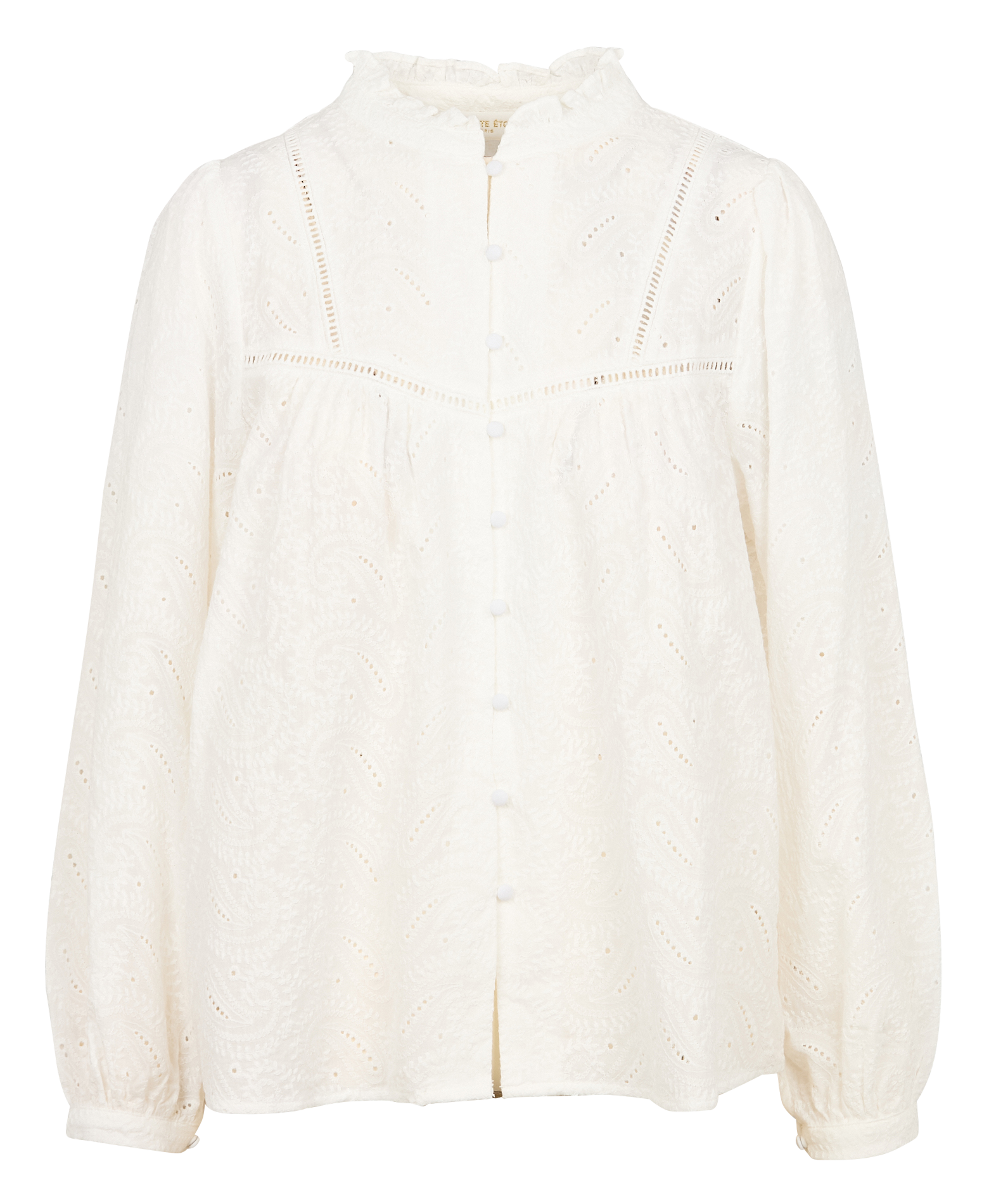 BLUM - Blouse droite à volants en coton | Blanc