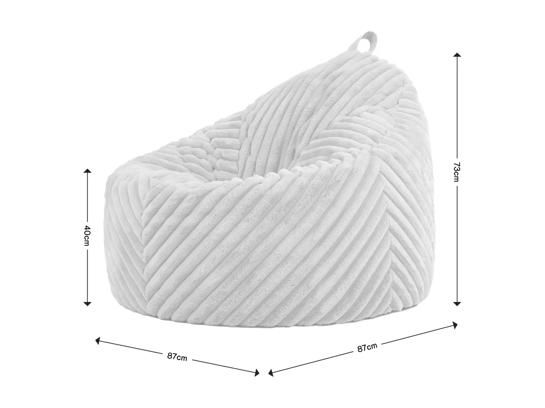 Pouf imitation fourrure côtelée beige/naturel - COCOON