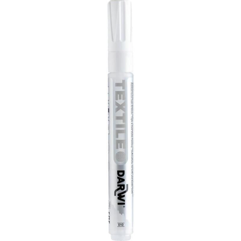 DARWI Marqueur Peinture Textile Opaque Pointe Conique Fine 2mm - Blanc