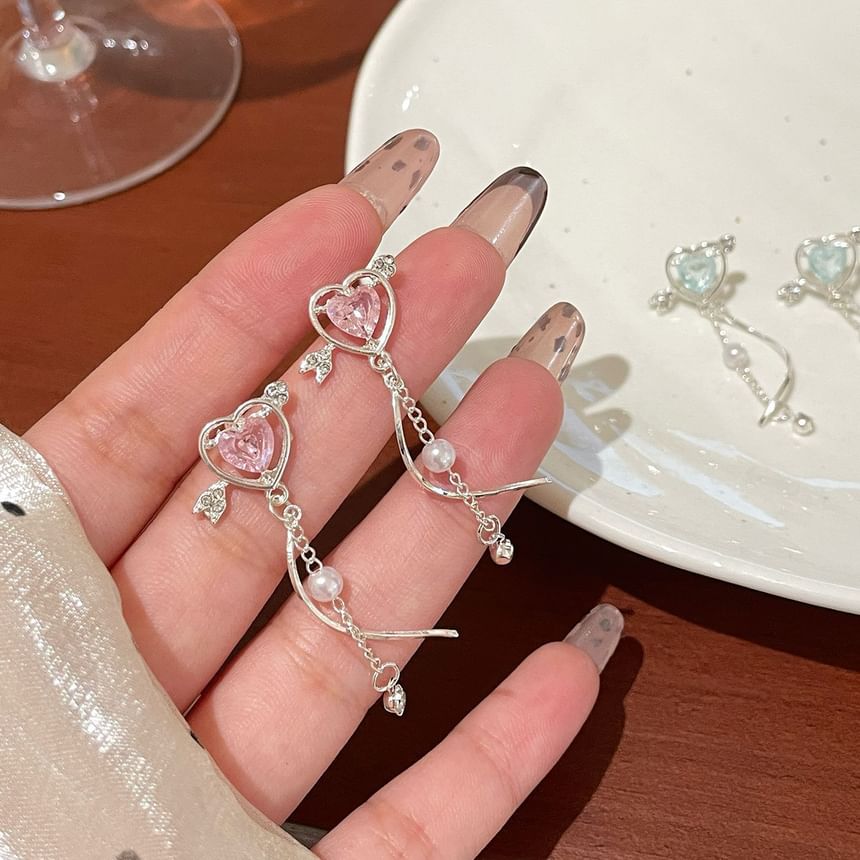 Rodiv - Hartvormige strass-imitatieparel met legering als hanger