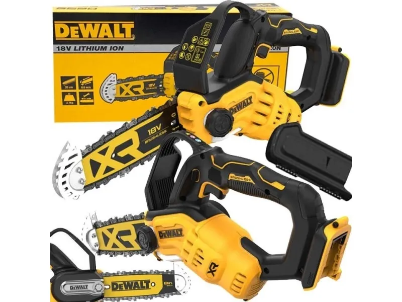 DEWALT DCMPS520N-XJ Akku-Astsäge 20 cm Schwert buerstenlos 18 Volt - Leistungsstarke 18 Volt Akku-Astsäge - ideal für die allgemeine Baumpflege Bürstenlose Motor-Technologie für höhere Leistung - kompaktere Abmessungen sowie längere Lebensdauer Stufe