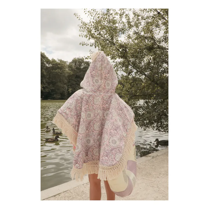 Louise Misha Poncho de bain Mael en coton bio | Rose
