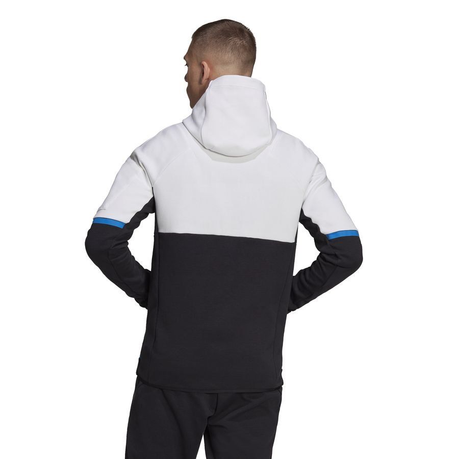 adidas Sweat à Capuche Designed for Gameday Full Zip - Blanc/Noir