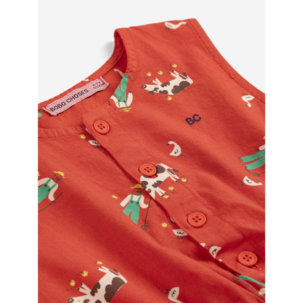 Køb Bobo Choses Red Farm Adventure All Over Woven Kjole