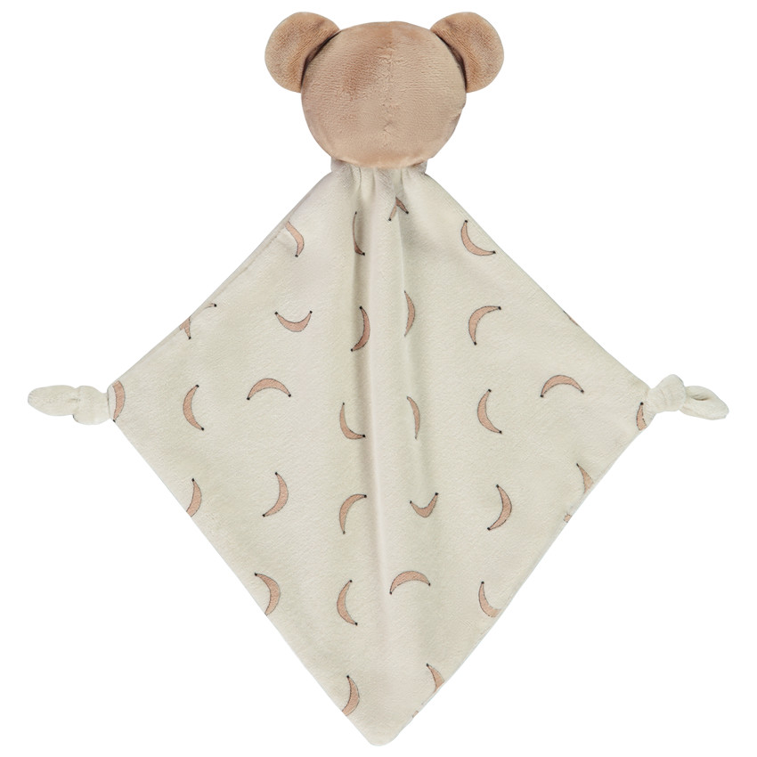 Doudou mouchoir singe imprimé bananes pour bébé