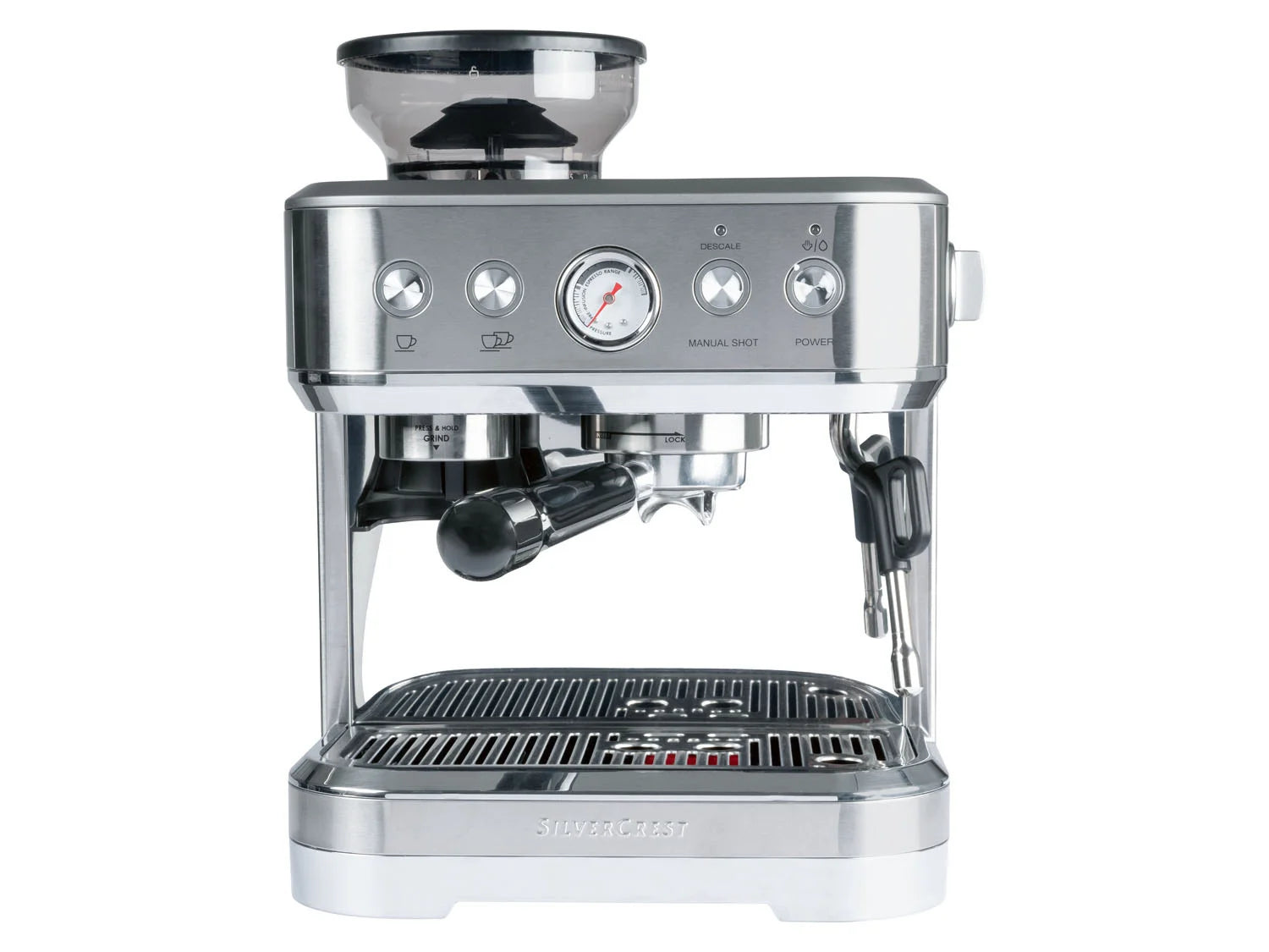SILVERCREST&reg; KITCHEN TOOLS professional portafilter machine SSMP 1770 A2, with integrated grinder