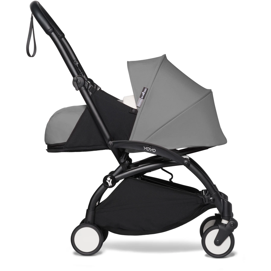 BABYZEN Kinderwagen YOYO2 0+ Black mit Neugeborenenaufsatz Grau