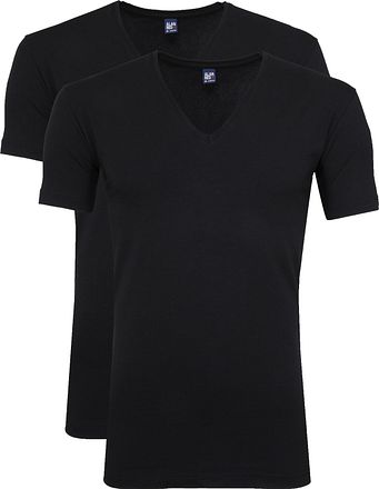 Alan Red T-Shirt V-Neck Stretch Zwart 2-Pack 5601/2P/99 NOV T-shirt Black kopen