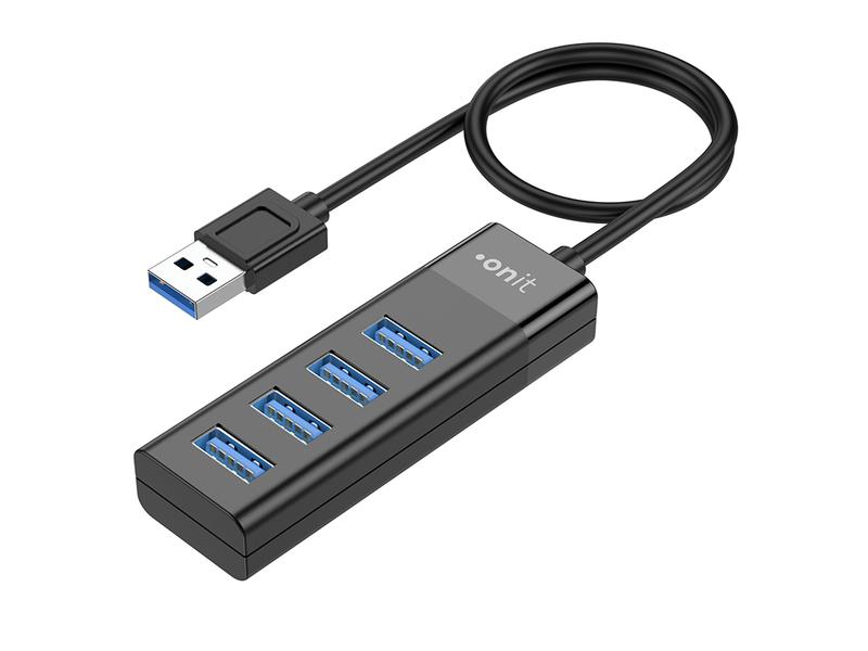 onit USB-A-Hub 4A Leichter und kompakter Hub mit 4 USB-A-Ports