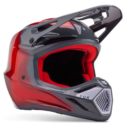 Casque cross Fox V3 VOLATILE 2024 - Gris / Rouge
