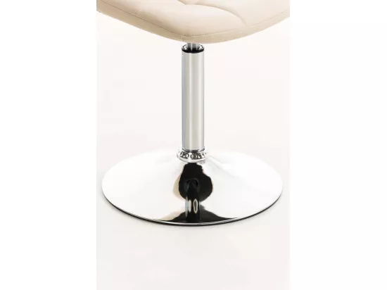 Chaise de bureau - Similicuir & Métal chromé - Crème - Emil