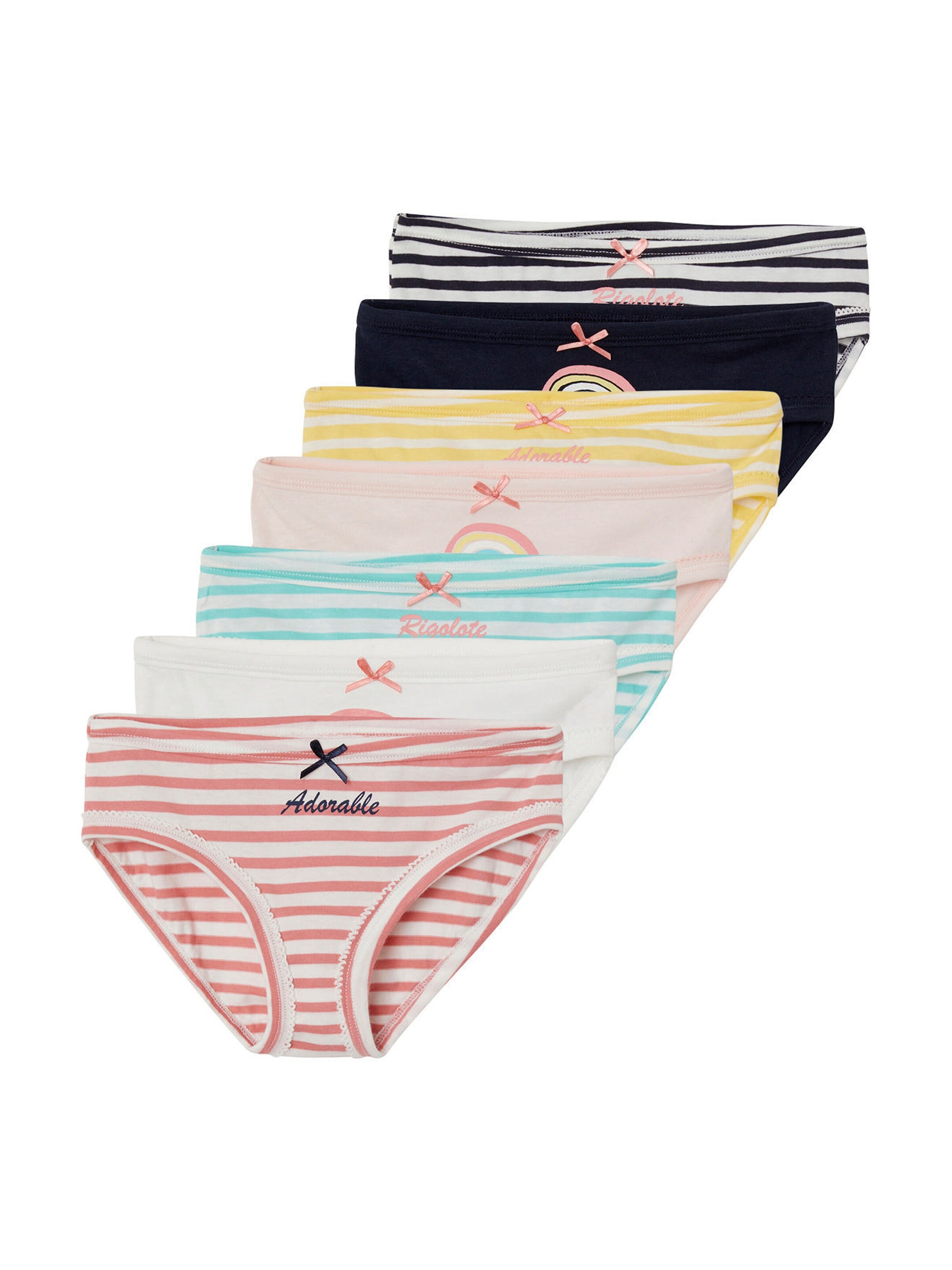 Vertbaudet 7er-Pack Mädchen Slips mehrfarbig gestreift/regenbogen