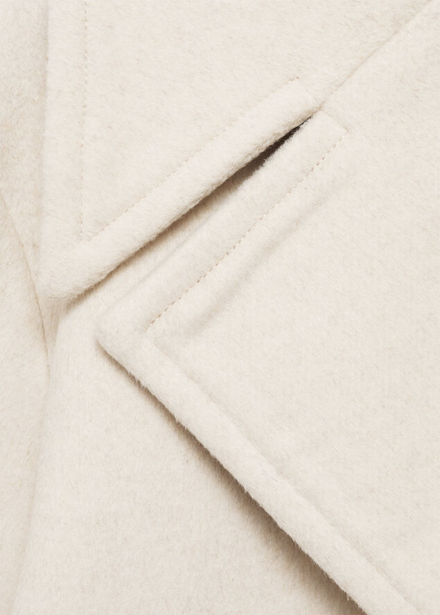 MANGO Wool double-breasted coat with butt Lt pastel grey