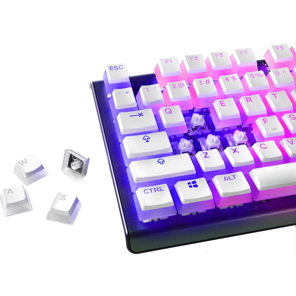 SteelSeries PrismCaps gamingknapper (hvit)