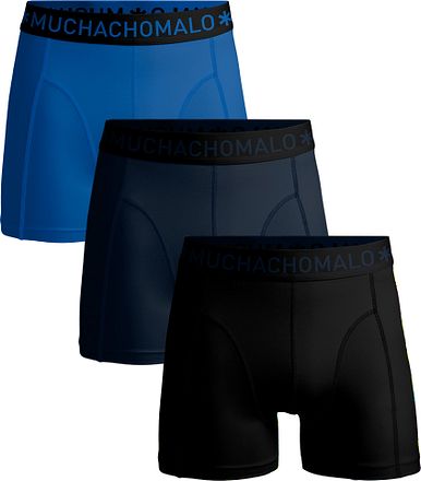 Muchachomalo Boxershorts Effen Blauw Zwart 3-Pack SOLID1010-390-5927 kopen