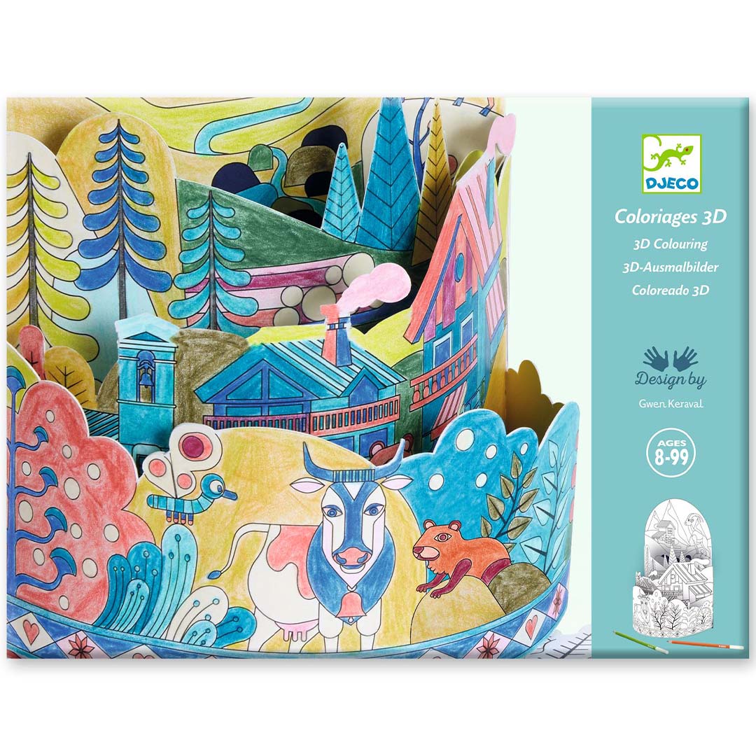 Djeco 3D kleurplaat - on top of the world