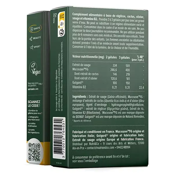 Nutri&Co Fórmula Vegana Anti-Refluxo e Azia - 20 cápsulas