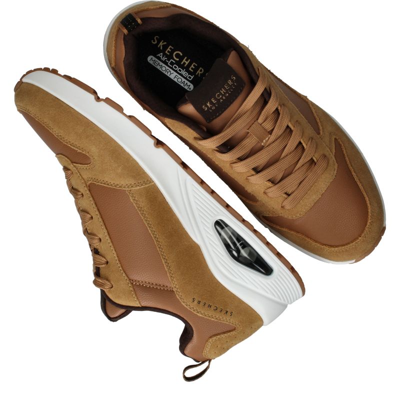 Skechers Uno Stacre Sneakers Cognac Heren