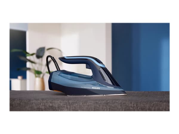 Philips Azur 8000 Series DST8020 - Dampstrykejern med automatisk slukking - såleplate: SteamGlide Elite - 3000 W - lys blå