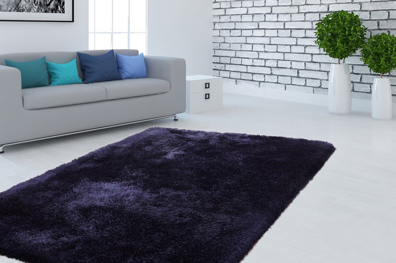 my home Hochflor-Teppich »Barin« rechteckig 90 mm Höhe besonders weicher Teppich