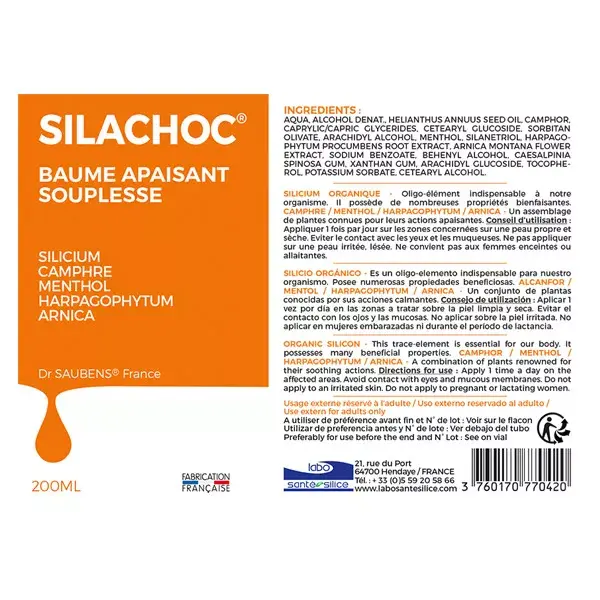 Bálsamo Suavizante de Sílica Silachoc para Flexibilidade em Gel 200ml