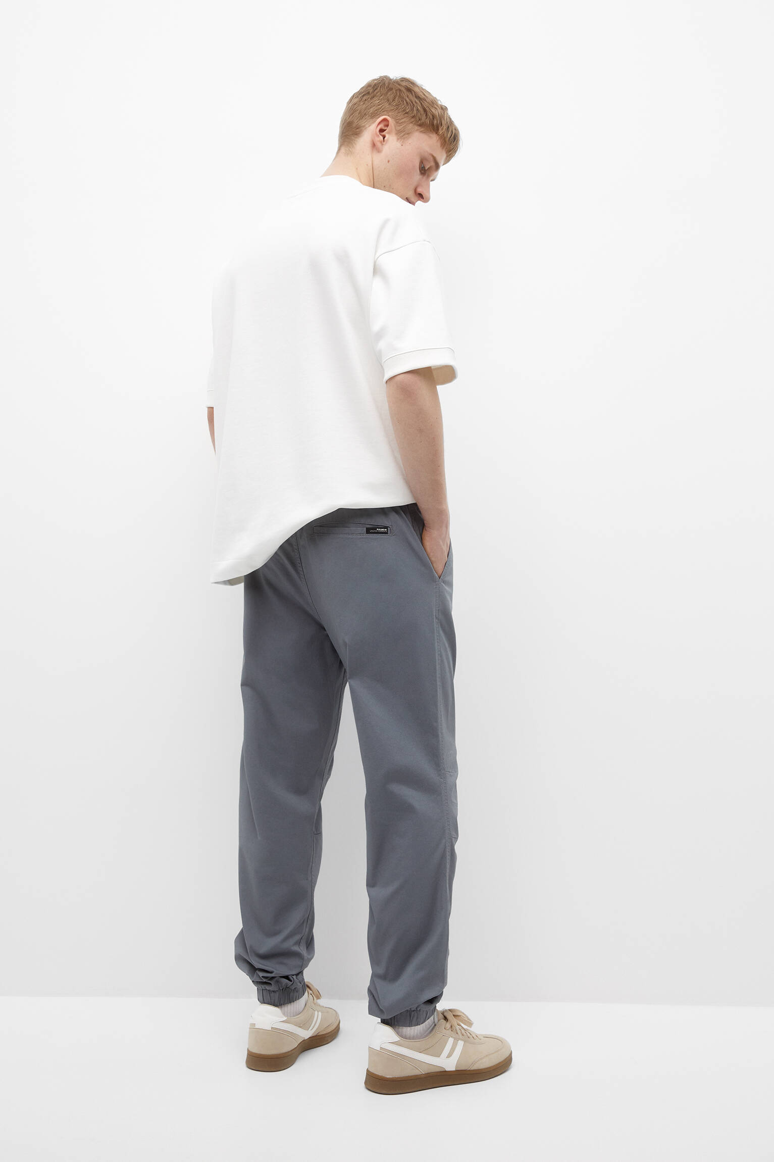 Calça jogger básica - azul acinzentado