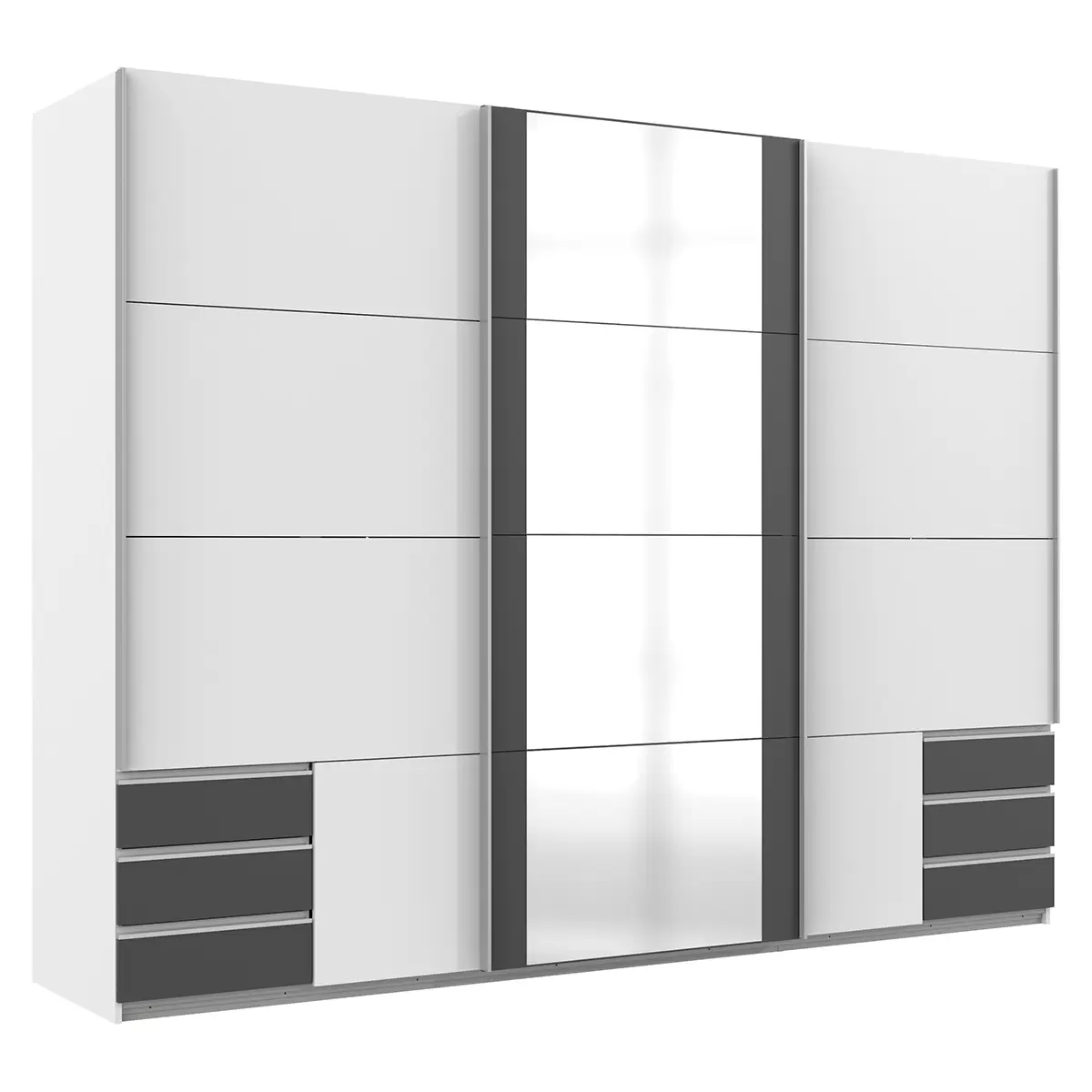 Schwebetürenschrank 3trg. Emden2 braun,graphit