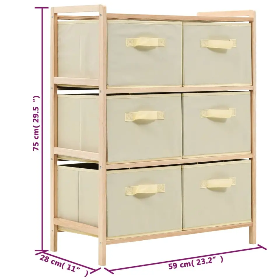vidaXL - Opbergmeubel - Beige - Hout