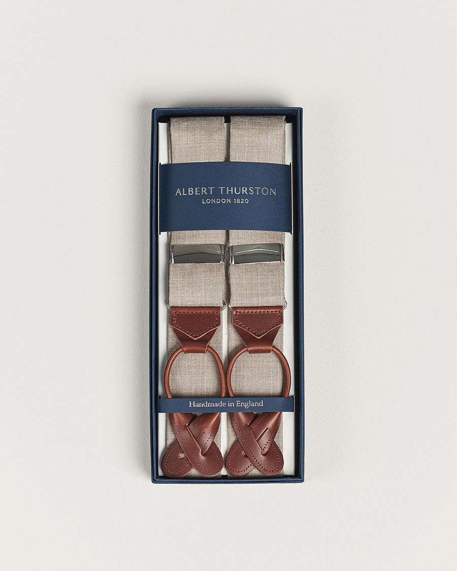Albert Thurston Linen Braces Beige