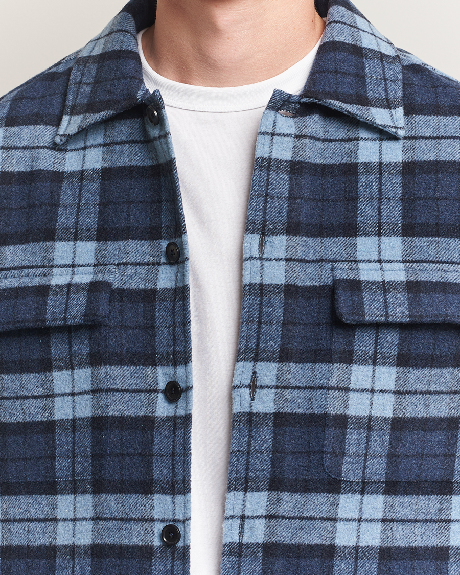 Samsøe Samsøe Castor Checked Overshirt Stellar Blue