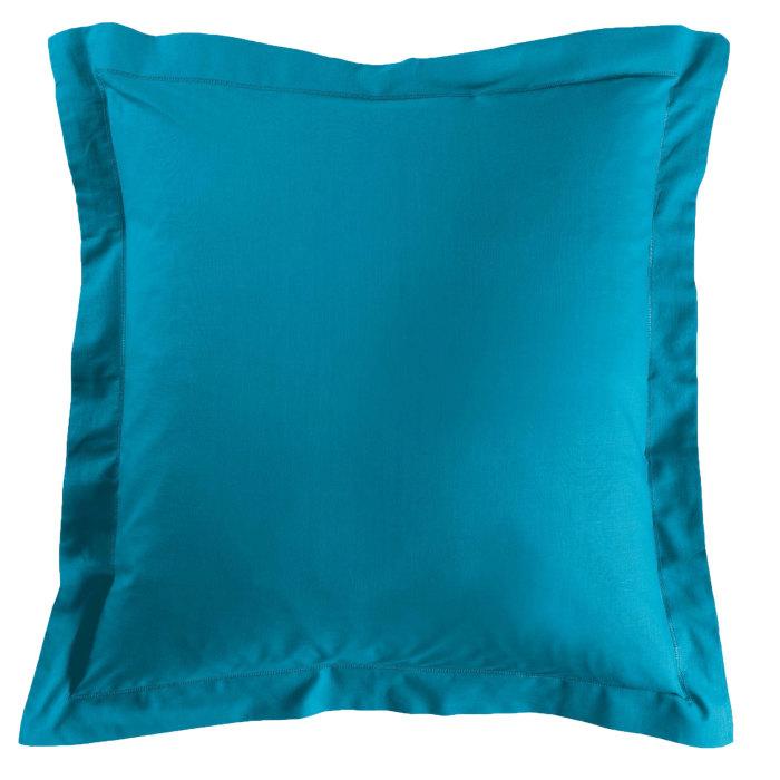 TAIE D OREILLER VOLANT PLAT 63X63CM LINA OUTREMER