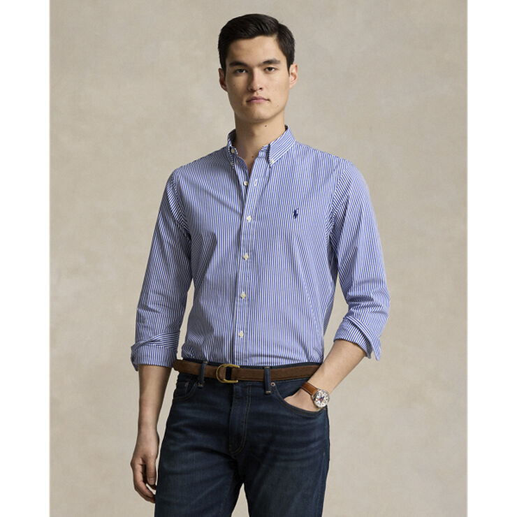 Polo Ralph Lauren Slim Fit Striped Stretch Poplin Shirt Blå/hvid
