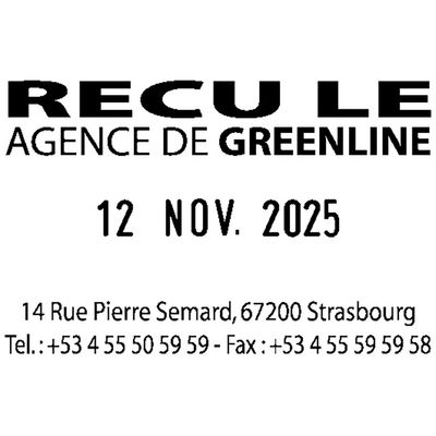 Colop S 2360 Classic Green Line - Tampon dateur métallique personnalisable - 4 lignes - format rectangulaire