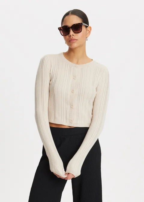 Vest met knopen zand (ZND.L)