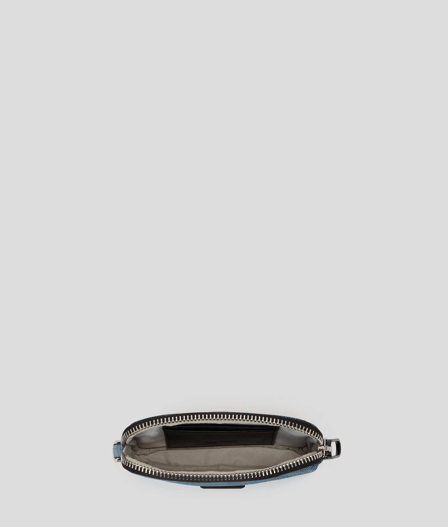 MINI SAC BANDOULIÈRE EN DENIM AVEC LOGO KLJ ENCADRÉ