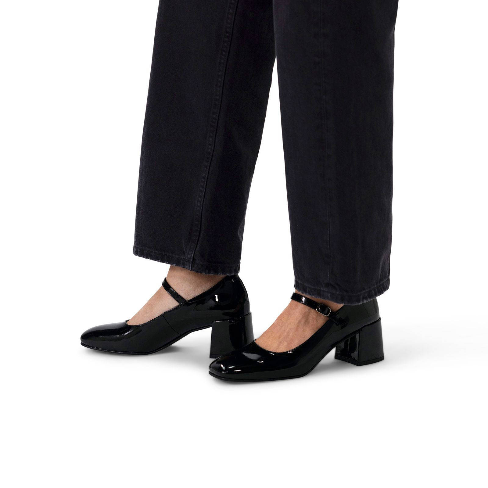 Manfield lakleren pumps zwart