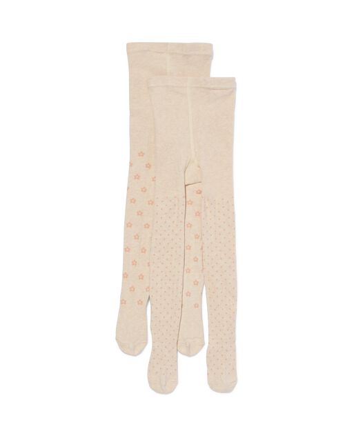 2 collants épais enfant avec coton beige