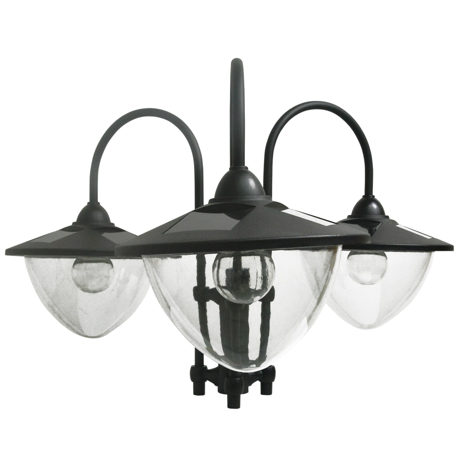 Outsunny Solar-Laterne mit Blumentopf schwarz 60 x 55 x 189 cm (LxBxH)