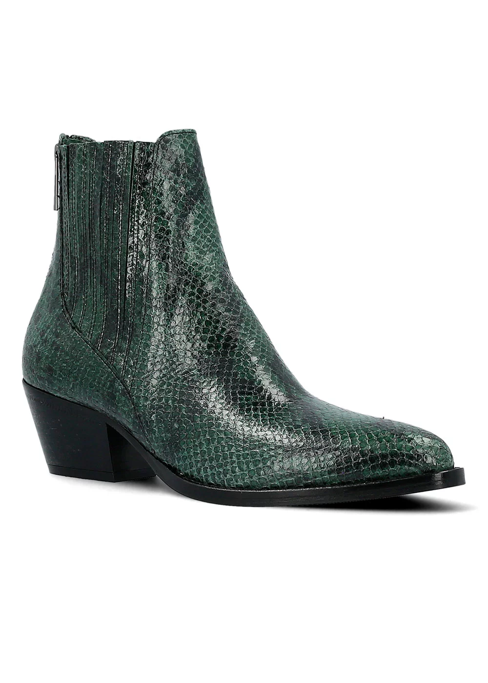 BOOTS ESRA CUIR IMPRIME PYTHON VERT