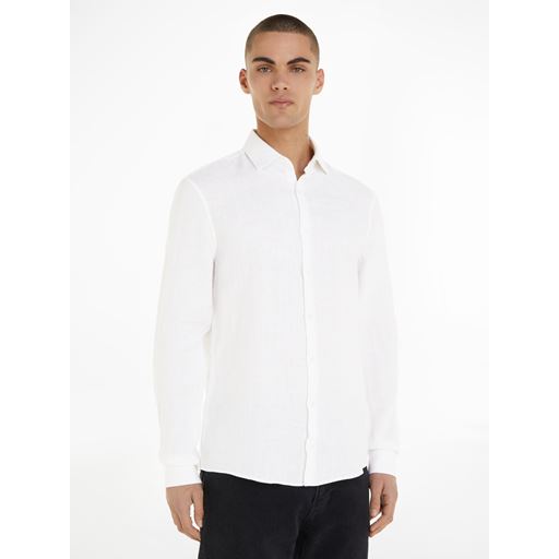 Calvin Klein Solid Hør Skjorte, White, 41