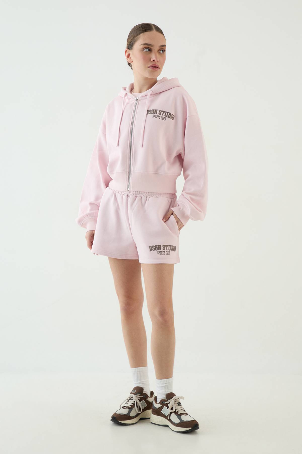 Sweat À Casynthétiqueche Court Boxy Zippé Avec Appliqué Dsgn Studio