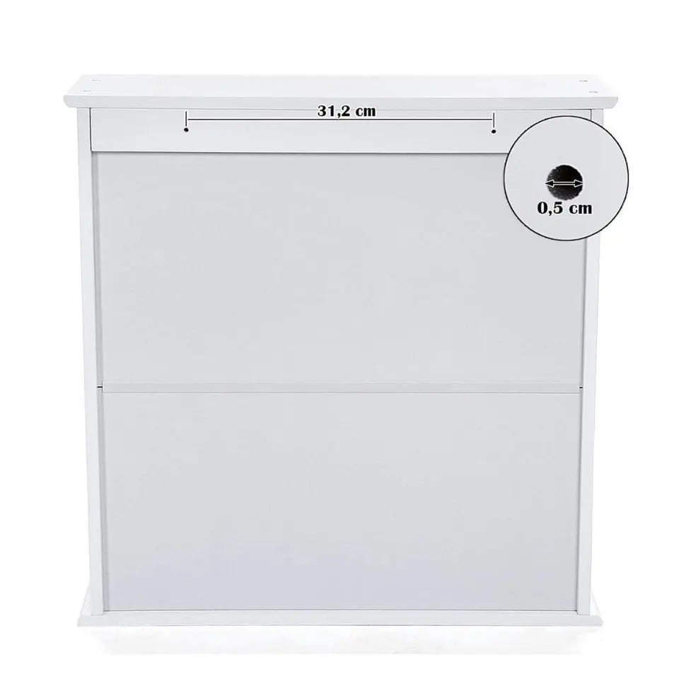 Badkamerkast met twee spiegels - 56x13x58 cm - wit