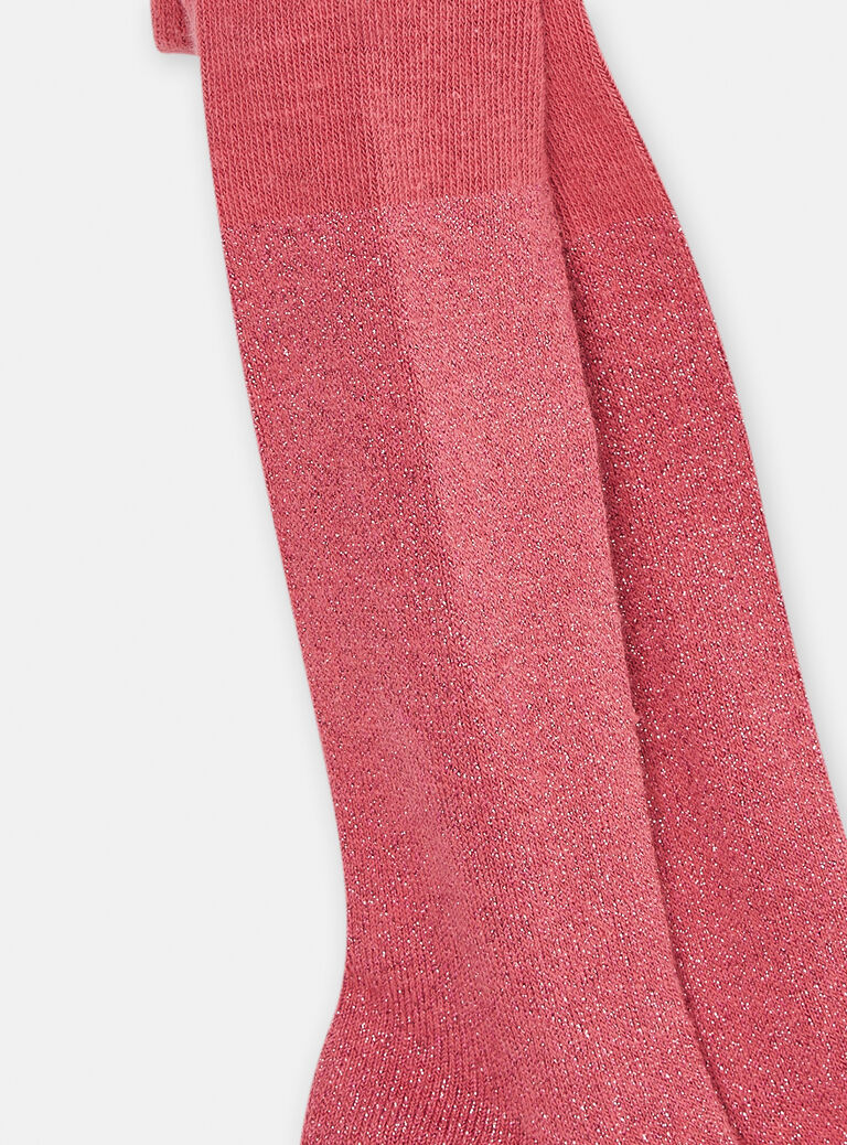 Collants roses en lurex bébé fille