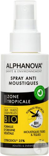 Alphanova Santé Et Environnement Spray Anti-Moustiques Zone Tropicale Adultes Et Enfants 75ml