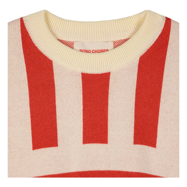 Bobo Choses Pull Manches Courtes Rayures Coton Bio - Collection Femme  | Rouge