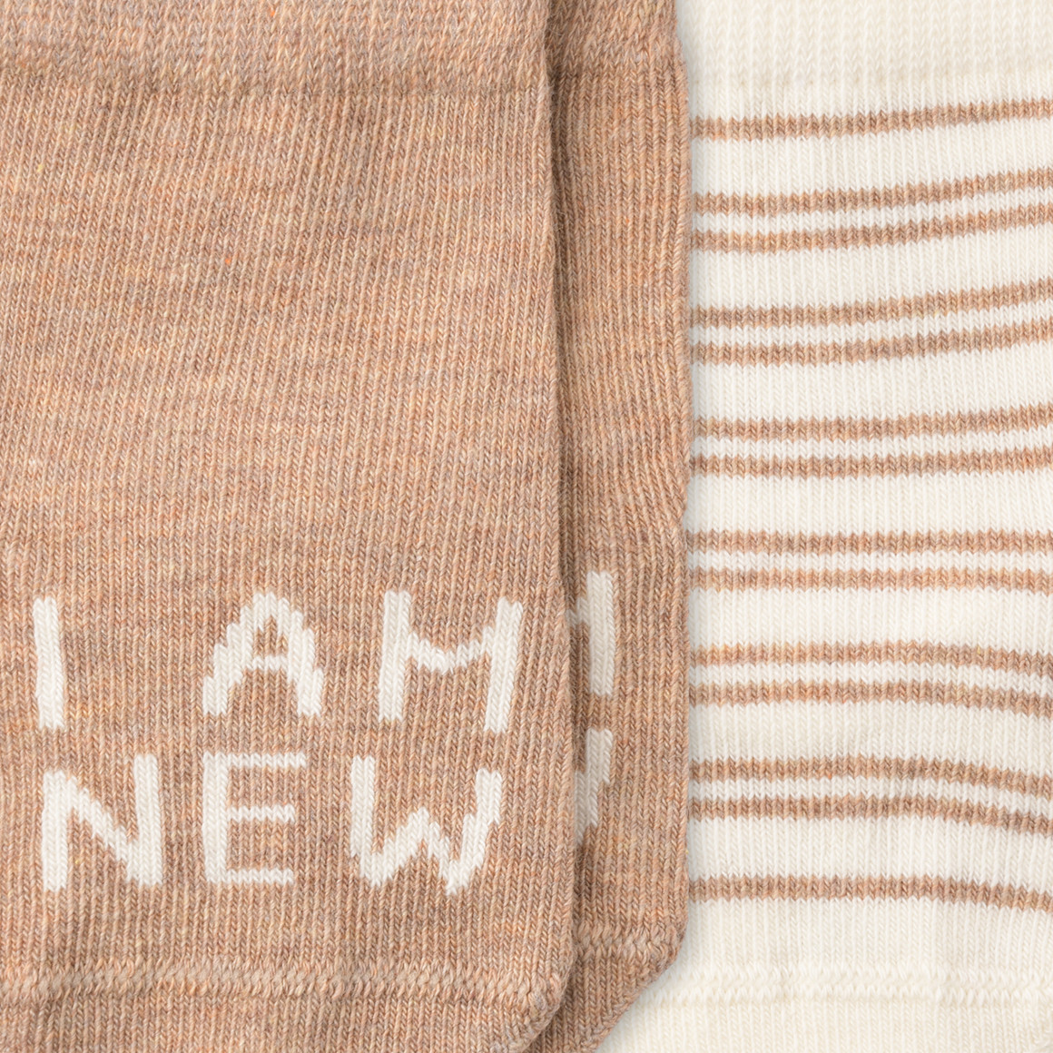 Topomini Pure Collection 2 Paar Newborn Socken im Set hellbraun / creme