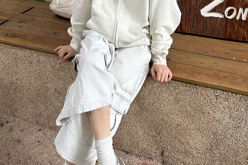 Fanoy - Hoodie met geborduurde ruitenvoering en rits