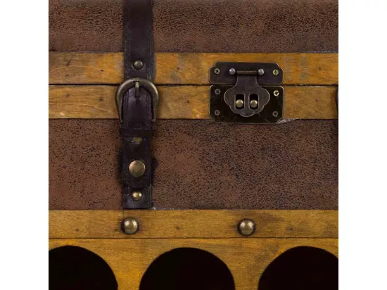 Coffre à bouteilles en bois marron 45x28x59h cm