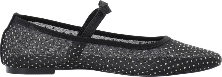 Bianco Fall Rhinestone Bow Ballerina #M Black