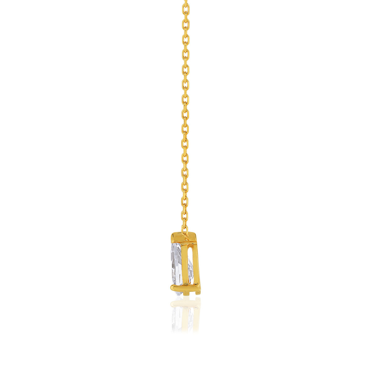 Collier plaqué or zirconia 45 cm